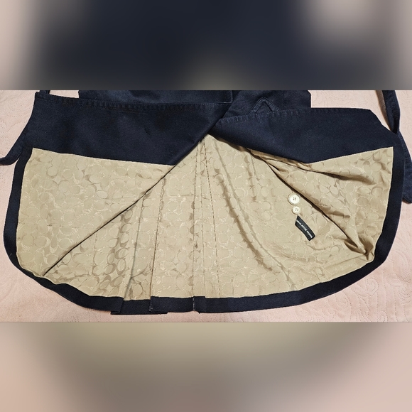 Coach Trench Coat Sz M Navy Blue - Picture 9 of 10